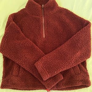 Hippie Rose Fluffy Half-zip Sweater